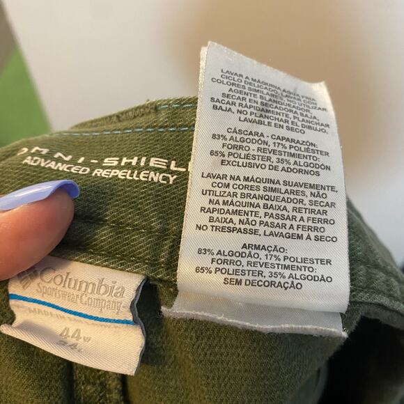 Columbia Omni Shield Advanced Repellent Olive Green Straight Leg Pants 44W - Picture 14 of 15